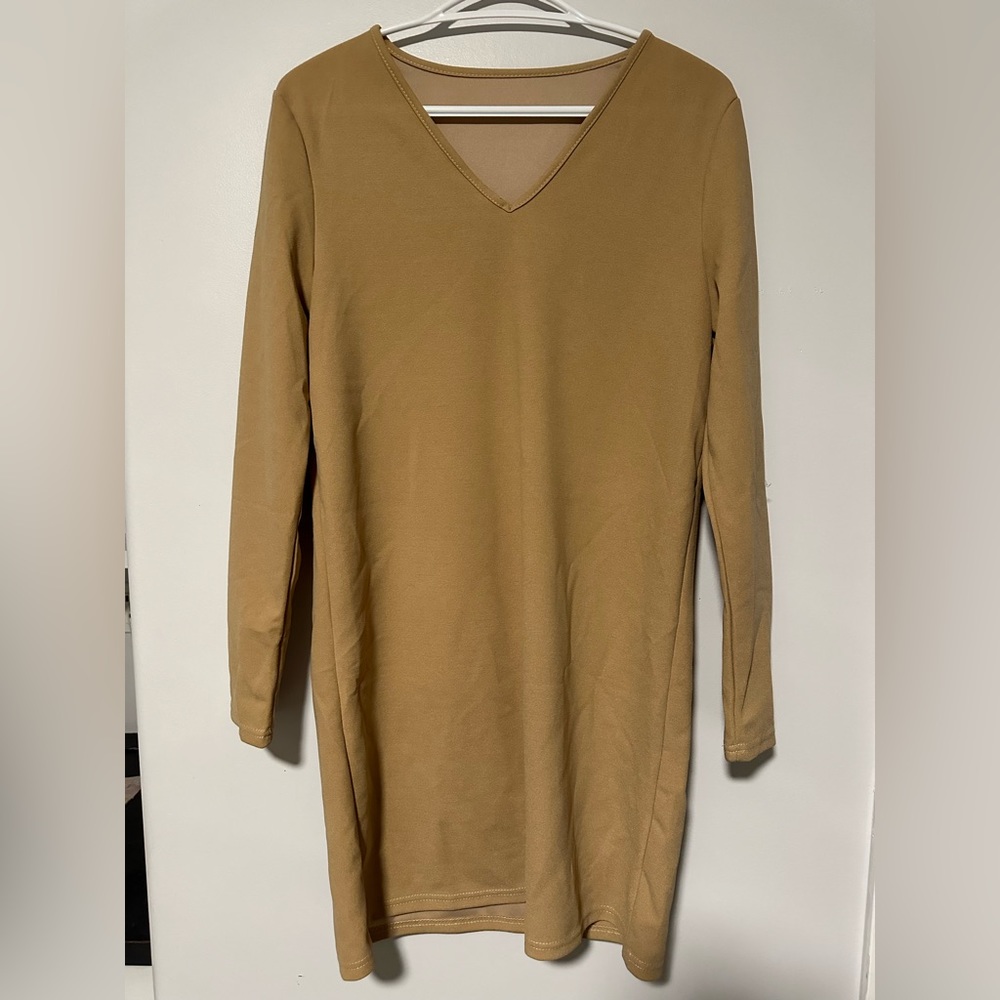 Long sleeve slip dress